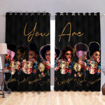 Melanin Girls You Are Loved Blackout Thermal Grommet Window Curtains
