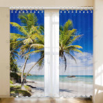 Bay Beach Clear Sky Blackout Thermal Grommet Window Curtains