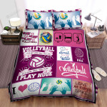 Volleyball My Heart Is On That Court Bed Sheets Spread Duvet Cover Bedding Sets