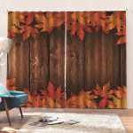 Maple Leaf Blackout Thermal Grommet Window Curtains