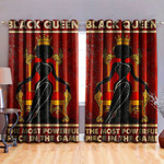 Black Girl A Queen Printed Window Curtains