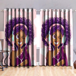 Black Girl Loves Music Printed Window Curtains