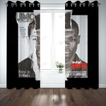 Poster Man Black Man Printed Window Curtains
