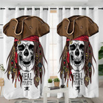Pirate Skull Printed Window Curtains