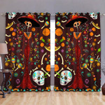 Mexican Skull Girl Music Paradise Printed Window Curtain