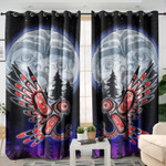 Tribal Eagle Moon Blackout Thermal Grommet Window Curtains