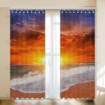 Beach Sunset Blackout Thermal Grommet Window Curtains