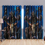 Skull Motorcycle Live To Ride Printed Window Curtains