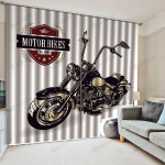 Motorcycle Cool Design Printed Window Curtain Home Decor