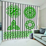 Green Celtic Knot Blackout Thermal Grommet Window Curtains
