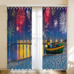 Firework At Baltic Sea Beach Blackout Thermal Grommet Window Curtains