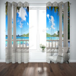 Bay View From Balcony Blackout Thermal Grommet Window Curtains