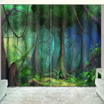 Foggy Virgin Forest Blackout Thermal Grommet Window Curtains