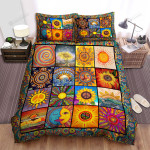 Hippie Sunflower Peace Symbol Bed Sheets Spread Duvet Cover Bedding Sets