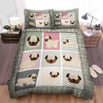 Cute Pugs Dog Drawing Bed Sheets Spread Duvet Cover Bedding Sets