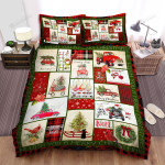 Pickup Truck Merry Christmas Red Truck Bed Sheets Spread Duvet Cover Bedding Sets