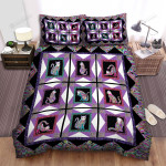 Purple Cats Actions Bed Sheets Spread Duvet Cover Bedding Sets