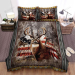 Deer And American Flag Bed Sheets Spread Duvet Cover Bedding Sets