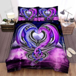 Purple Dragons Love Bed Sheets Spread Duvet Cover Bedding Sets