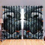 Goat Monster With Long Horns Blackout Thermal Grommet Window Curtain