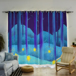 Forest And Stars Blackout Thermal Grommet Window Curtain