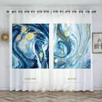 Blue Starry Night Blackout Thermal Grommet Window Curtain