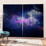Galaxy And Nebula Starry Outer Space Blackout Thermal Grommet Window Curtain