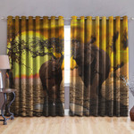 Hippo Sunset Blackout Thermal Grommet Window Curtain