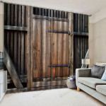 Wooden Door Blackout Thermal Grommet Window Curtain