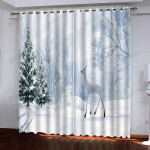 Elk In The Snow Blackout Thermal Grommet Window Curtain