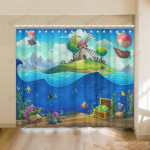 Undersea World Airship On The Island Blackout Thermal Grommet Window Curtain