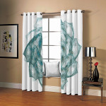 Bloom Green And White Patterns Blackout Thermal Grommet Window Curtain