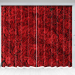 Modern 3d Roses Red Printed Window Curtains