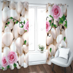 Cobblestones And Roses Printed Window Curtain Home Decor