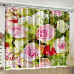 Rose Printed Window Curtains