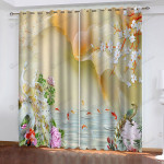 Plants And Peacock Blackout Thermal Grommet Window Curtain