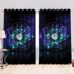 Zodiac Pattern Blackout Thermal Grommet Window Curtain
