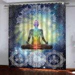 Meditation Great Universe Blackout Thermal Grommet Window Curtain