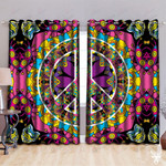 Colorful Hippie Face Blackout Thermal Grommet Window Curtain