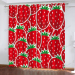 Strawberry Pattern Blackout Thermal Grommet Window Curtain