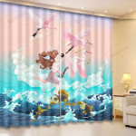 Boy Chasing Cranes Blackout Thermal Grommet Window Curtain