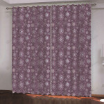 Purple Snowflake Design Blackout Thermal Grommet Window Curtain