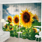 Sunflower Standing Tall Printed Window Curtains
