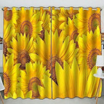 Sunflower Lanscape Field Printed Window Curtains