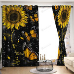 You Are My Sunshine Sunflower Butterfly Printed Window Curtains