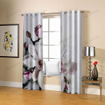Orchid Flowers Blackout Thermal Grommet Window Curtain