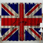 British Flag Union Jack Flag Blackout Thermal Grommet Window Curtain