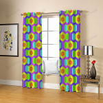 Colorful Hexagons Blackout Thermal Grommet Window Curtain
