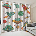 Space Elements Planet Blackout Thermal Grommet Window Curtain