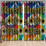 Hippie Be A Sunflower Printed Window Curtain